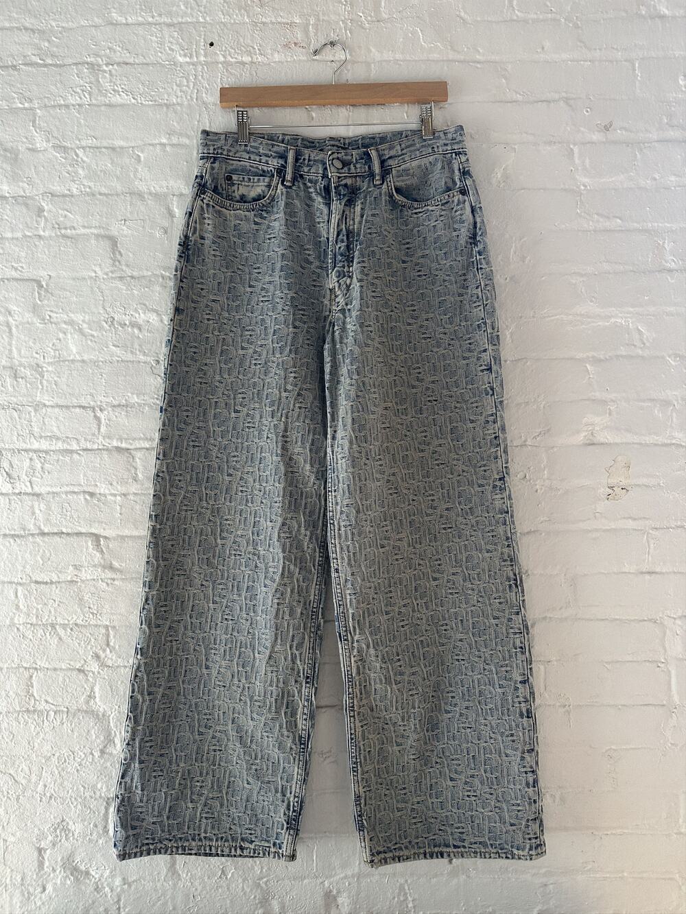 Acne Studios 1981 Monogram Wide Leg Baggy Jeans
